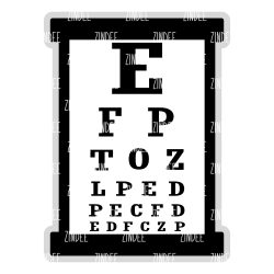 Alternative view of Eye Test Chart .6 inch (shaker filler) NO HOLE (10 pack)