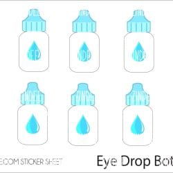 Eye Drop Bottle (sticker sheet) .6" White Gloss