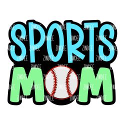 Sports Mom Baseball Acrylic Blank- Sticker- UV DTF (3 inch)