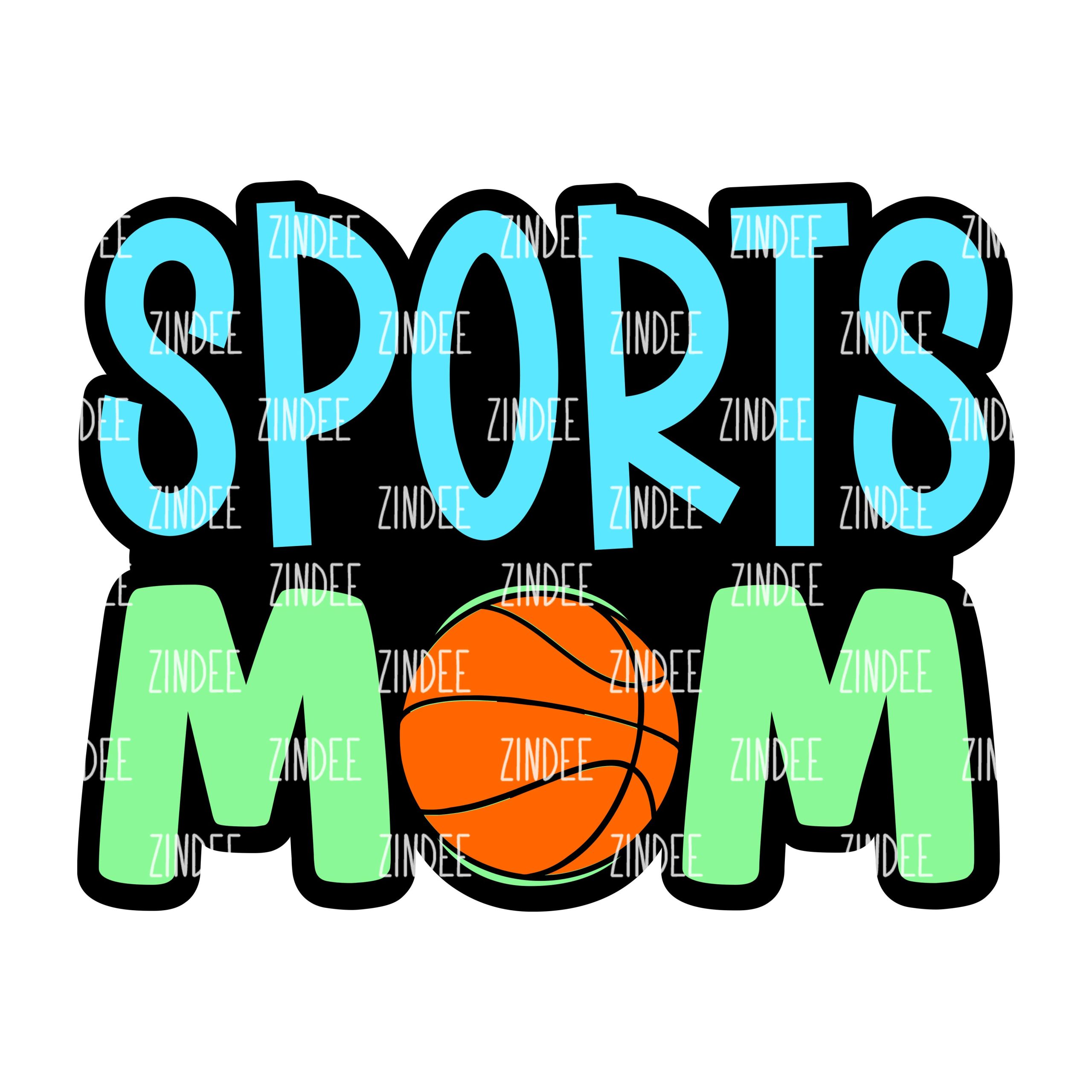 Sports Mom Basketball Acrylic Blank- Sticker- UV DTF (3 inch)