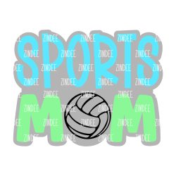 Sports Mom Volleyball Acrylic Blank- Sticker- UV DTF (3 inch)