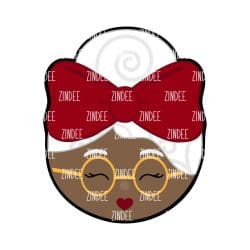 Mrs. Claus (Dark Skin) – Acrylic Badge Reel Blank (2") No Hole | Optional Sticker or UV DTF