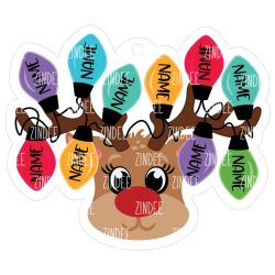 Reindeer Antler Light Family Ornament 10 (4.5 inch)