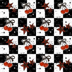 Checker Cheetah Cherries seamless (vinyl)