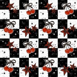 Checker Cheetah Cherries seamless (vinyl)