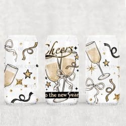 Cheers New Years UV DTF Can Wrap
