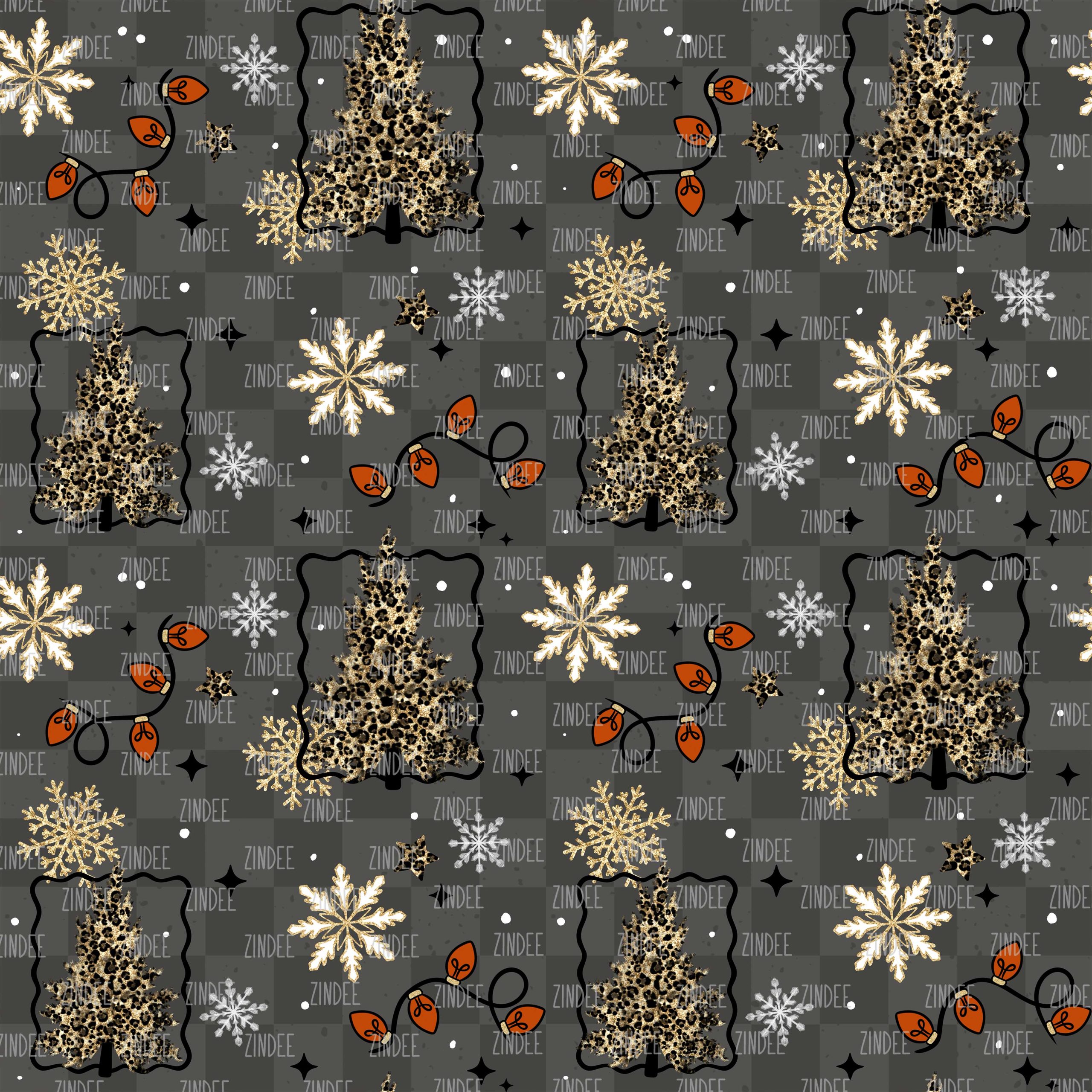 Cheetah Trees Checkers seamless (vinyl)