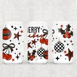 Cherry Merry Vibes UV DTF Can Wrap