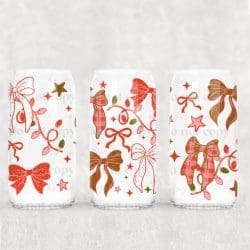 Christmas Bows UV DTF Can Wrap