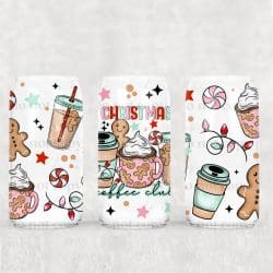 Christmas Coffee Club UV DTF Can Wrap