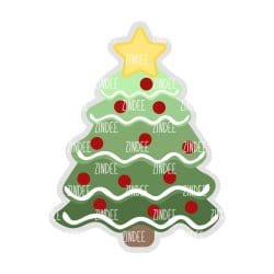 Christmas Tree Cookie (GREEN) – Acrylic Badge Reel Blank (2") No Hole | Optional Sticker or UV DTF