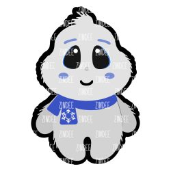 Furry Monster (WHITE) Acrylic Blank- Sticker- UV DTF (3 inch)