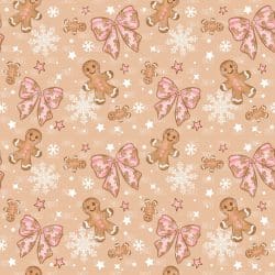 Gingerbread Pink Bow seamless (vinyl)