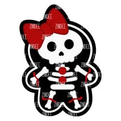 Gingerbread X-Ray Skeleton – Acrylic Badge Reel Blank (2") No Hole | Optional Sticker or UV DTF