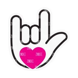Hand Love Sign Language – Acrylic Badge Reel Blank (2") No Hole | Optional Sticker or UV DTF