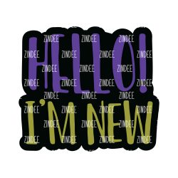 Hello I'm New Acrylic Blank- Sticker- UV DTF (2 inch) NO HOLE