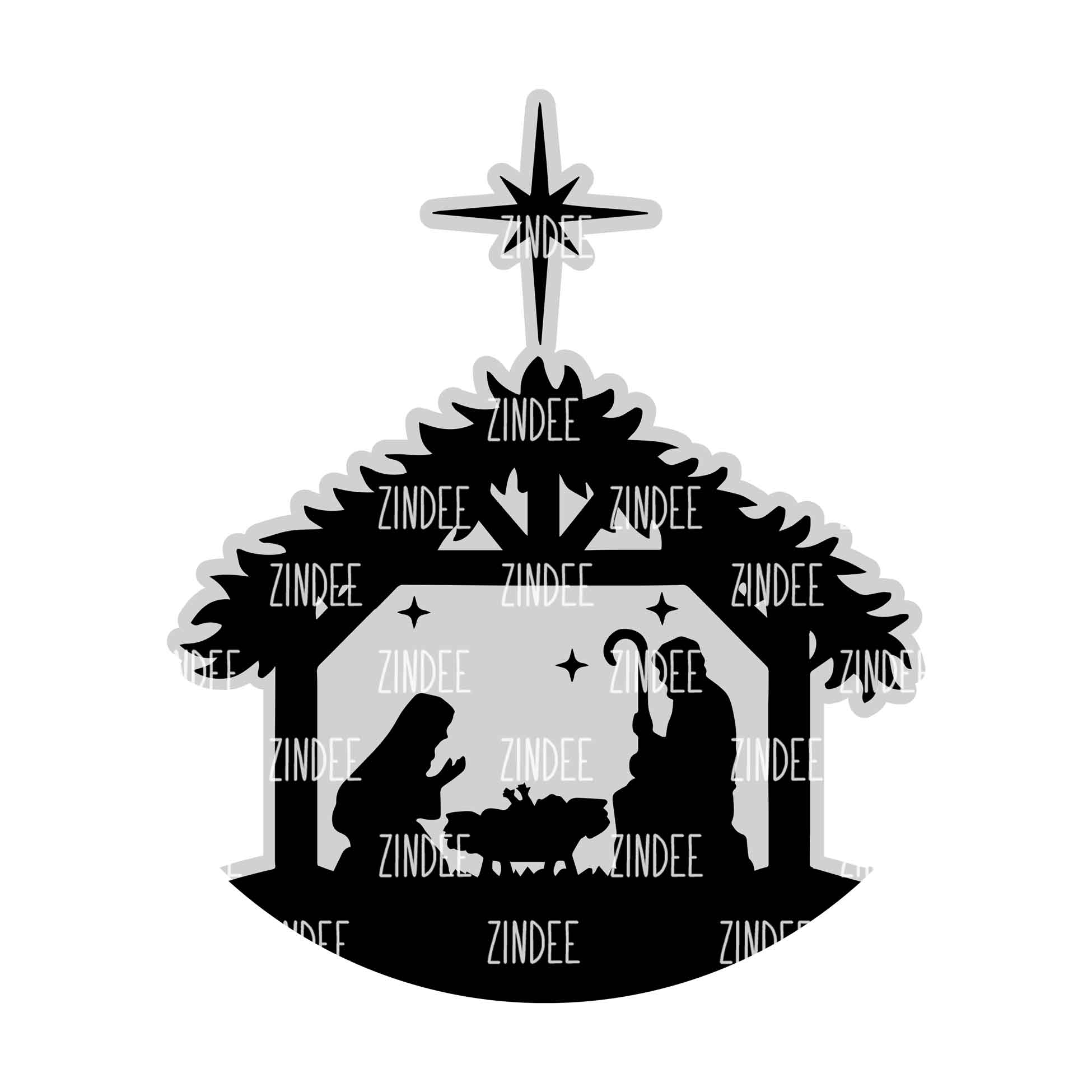 Manger Christmas Ornament Insert (4 inch) - Image 3