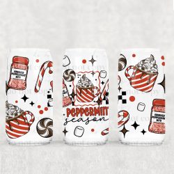 Peppermint Season UV DTF Can Wrap