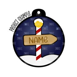 Sign Post (SINGLE) Christmas Ornament Insert (4 inch)