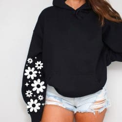 Retro White Flowers (w/optional sleeve design)