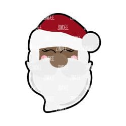 Santa Claus (Dark Skin) – Acrylic Badge Reel Blank (2") No Hole | Optional Sticker or UV DTF