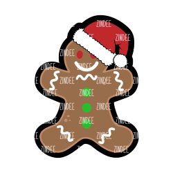 Santa Gingerbread Cookie Acrylic Blank- Sticker- UV DTF (2 inch) NO HOLE