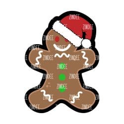 Santa Gingerbread Cookie – Acrylic Badge Reel Blank (2") No Hole | Optional Sticker or UV DTF