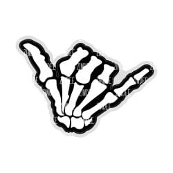 Skeleton Shaka Hand – Acrylic Badge Reel Blank (2") No Hole | Optional Sticker or UV DTF