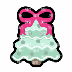 Tree Drapey Bow Acrylic Blank- Sticker- UV DTF (2 inch) NO HOLE