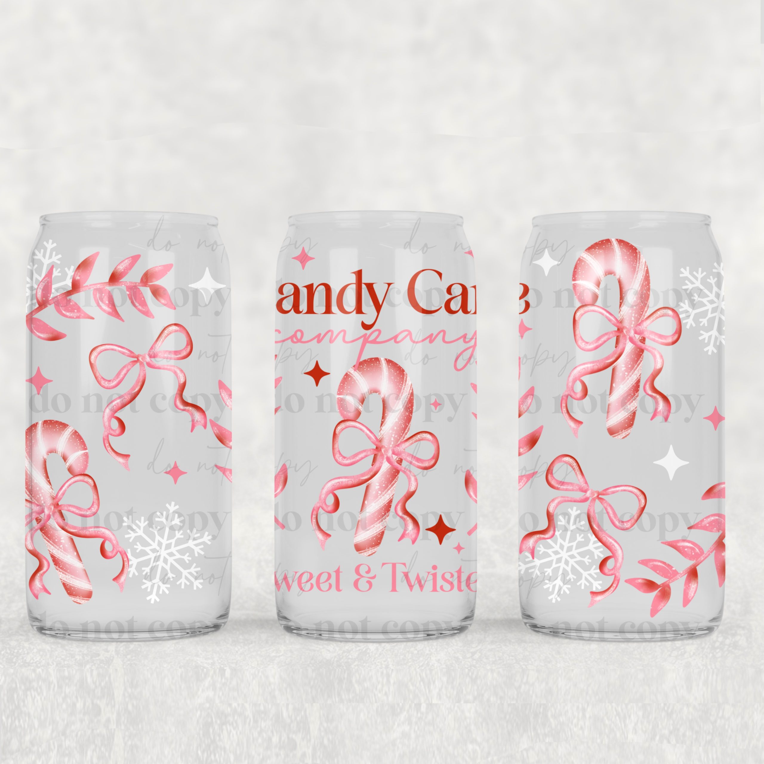 Candy Cane Company UV DTF Can Wrap