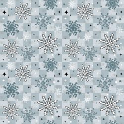Checker Snowflakes BLUE seamless (vinyl)
