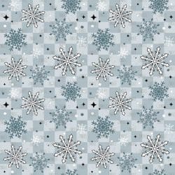 Checker Snowflakes BLUE seamless (vinyl)