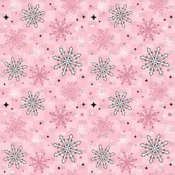 Checker Snowflakes PINK seamless (vinyl)