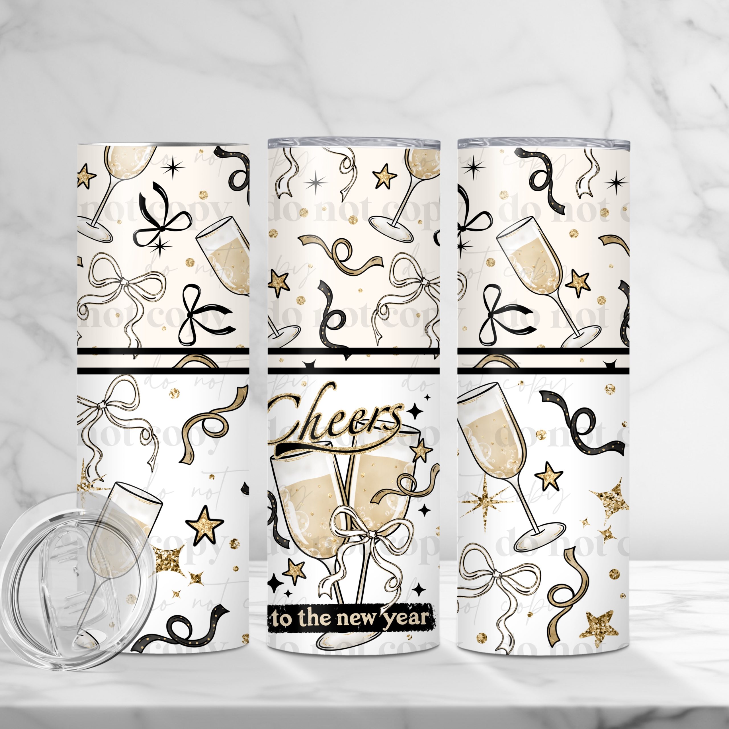 Cheers New Years (Sublimation Wrap) 20 oz Skinny