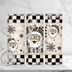Cheetah Santa Merry Christmas Light Skin (Sublimation Wrap) 20 oz Skinny