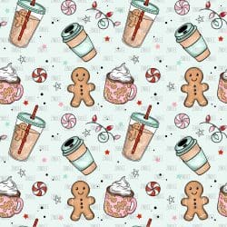 Christmas Coffee Club seamless (vinyl)