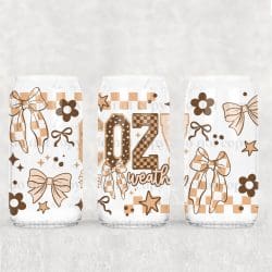 Cozy Weather Season Bow UV DTF Can Wrap
