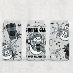 Frosty's Coffee Club UV DTF Can Wrap
