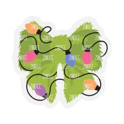 Furry Green Bow Acrylic Blank- Sticker- UV DTF (2 inch) NO HOLE