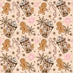 Gingerbread Bow Coffee seamless (vinyl)
