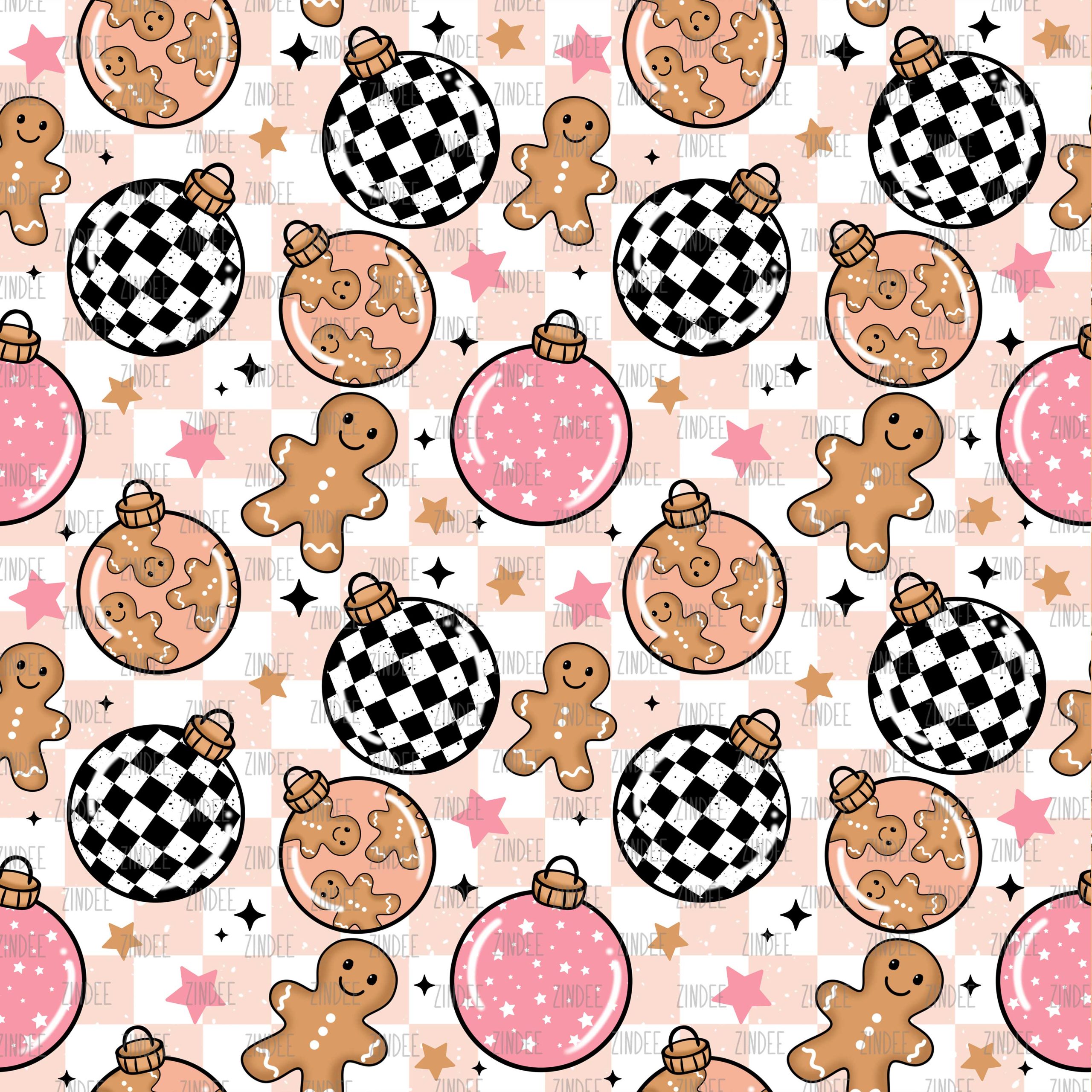 Gingerbread Ornaments GIRL seamless (vinyl)