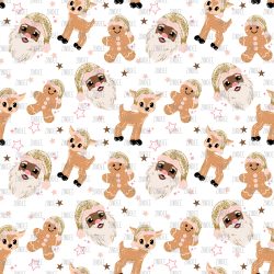 Glitter Santa And Friends Dark Skin seamless (vinyl)