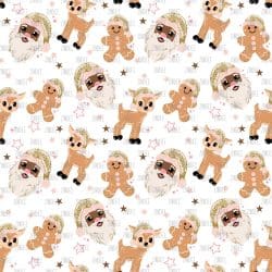 Glitter Santa And Friends Dark Skin seamless (vinyl)