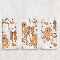 Lace Gingerbread UV DTF Can Wrap