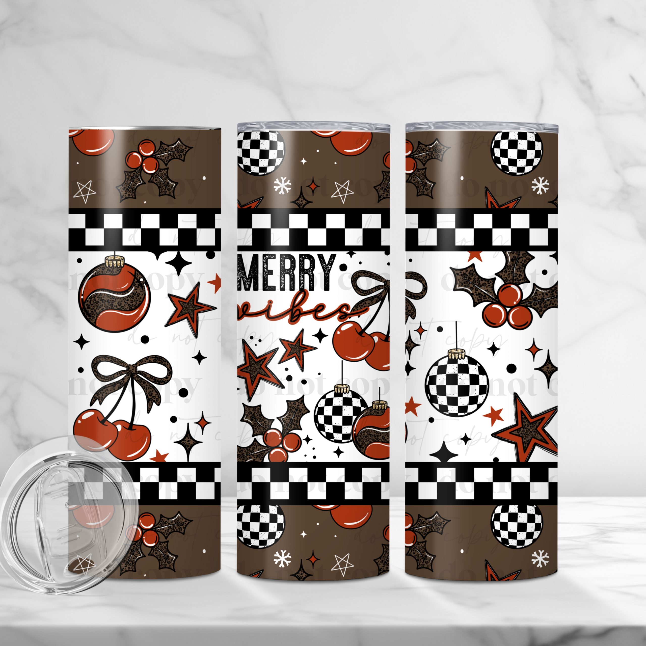 Merry Cherry Vibes (Sublimation Wrap) 20 oz Skinny