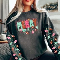 Merry Glitter Lights DTF Transfer