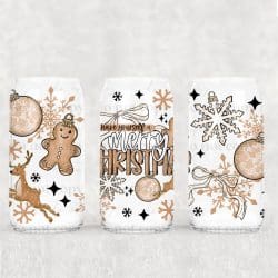 Merry Little Christmas UV DTF Can Wrap