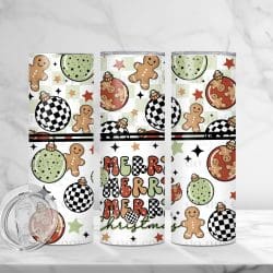 Merry Merry Christmas Green Red (Sublimation Wrap) 20 oz Skinny