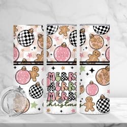 Merry Merry Christmas Pink (Sublimation Wrap) 20 oz Skinny