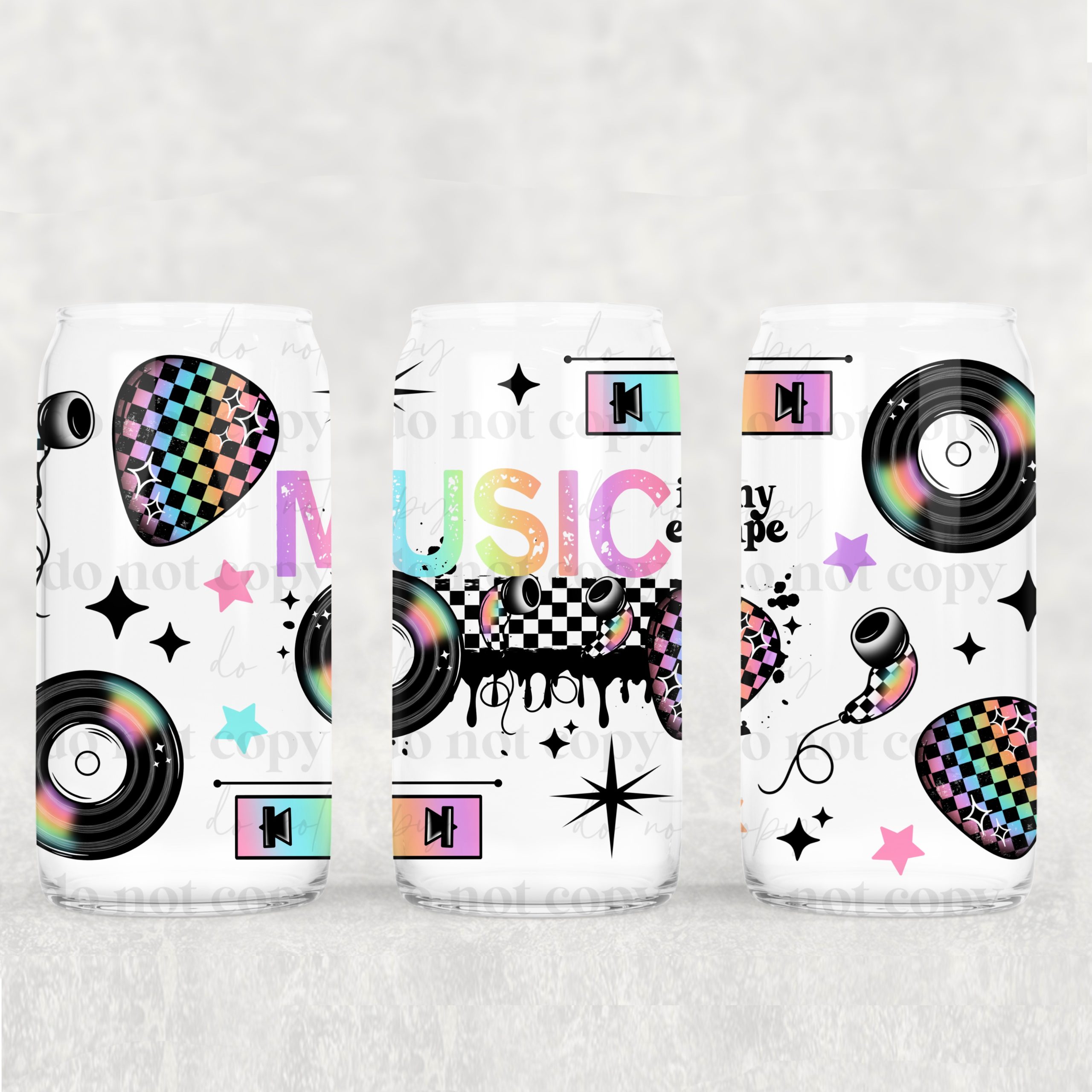 Music Escape UV DTF Can Wrap